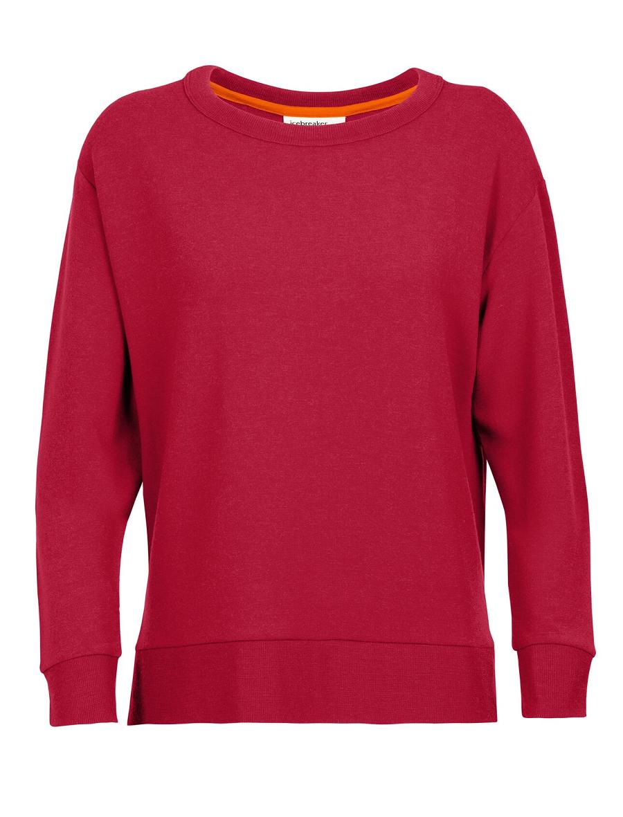 Women's Icebreaker RealFleece™ Merino Dalston Sweatshirt Long Sleeve Cherry | CA 1312RVDW